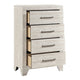 Ava Tall Dresser Chest | 4 Drawers w Antique Silver Bar Handles | Dusty Gray