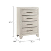 Ava Tall Dresser Chest | 4 Drawers w Antique Silver Bar Handles | Dusty Gray