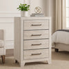Ava Tall Dresser Chest | 4 Drawers w Antique Silver Bar Handles | Dusty Gray