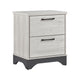Wly Nightstand | 2 Drawers w Wide Black Handles | White Oak & Gray