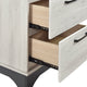 Wly Nightstand | 2 Drawers w Wide Black Handles | White Oak & Gray