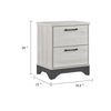 Wly Nightstand | 2 Drawers w Wide Black Handles | White Oak & Gray