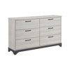 Wly Wide Dresser | 6 Drawers w Black Handles | White Oak & Gray