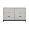Wly Wide Dresser | 6 Drawers w Black Handles | White Oak & Gray