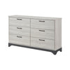 Wly Wide Dresser | 6 Drawers w Black Handles | White Oak & Gray