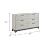 Wly Wide Dresser | 6 Drawers w Black Handles | White Oak & Gray