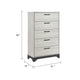 Wly Tall Dresser Chest | 5 Drawers w Black Handles | White Oak & Gray