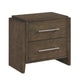 Ema Nightstand | 2 Drawers w Chrome Handles | Dark Walnut Brown