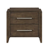 Ema Nightstand | 2 Drawers w Chrome Handles | Dark Walnut Brown