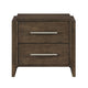 Ema Nightstand | 2 Drawers w Chrome Handles | Dark Walnut Brown