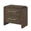 Ema Nightstand | 2 Drawers w Chrome Handles | Dark Walnut Brown
