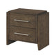 Ema Nightstand | 2 Drawers w Chrome Handles | Dark Walnut Brown
