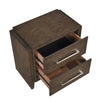 Ema Nightstand | 2 Drawers w Chrome Handles | Dark Walnut Brown