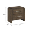 Ema Nightstand | 2 Drawers w Chrome Handles | Dark Walnut Brown