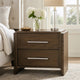 Ema Nightstand | 2 Drawers w Chrome Handles | Dark Walnut Brown