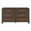 Ema Wide Dresser | 6 Drawers w Chrome Handles | Dark Walnut Brown