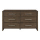 Ema Wide Dresser | 6 Drawers w Chrome Handles | Dark Walnut Brown