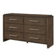 Ema Wide Dresser | 6 Drawers w Chrome Handles | Dark Walnut Brown