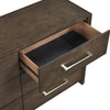 Ema Wide Dresser | 6 Drawers w Chrome Handles | Dark Walnut Brown