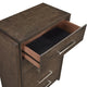 Ema Tall Dresser Chest | 5 Drawers w Chrome Handles | Dark Walnut Brown