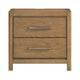 Cery Nightstand | 2 Drawer w Pewter Bar Handles & USB C Port | Brown