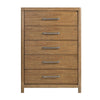 Cery Tall Dresser Chest | 5 Drawer w Pewter Bar Handles | Brown