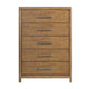 Cery Tall Dresser Chest | 5 Drawer w Pewter Bar Handles | Brown