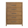 Cery Tall Dresser Chest | 5 Drawer w Pewter Bar Handles | Brown
