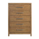Cery Tall Dresser Chest | 5 Drawer w Pewter Bar Handles | Brown