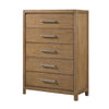 Cery Tall Dresser Chest | 5 Drawer w Pewter Bar Handles | Brown
