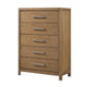 Cery Tall Dresser Chest | 5 Drawer w Pewter Bar Handles | Brown