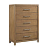 Cery Tall Dresser Chest | 5 Drawer w Pewter Bar Handles | Brown