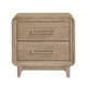 Wily Retro Nightstand | 2 Drawers w Nickel Bar Handles | Natural Brown