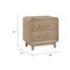 Wily Retro Nightstand | 2 Drawers w Nickel Bar Handles | Natural Brown