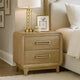 Wily Retro Nightstand | 2 Drawers w Nickel Bar Handles | Natural Brown