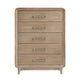 Wily Tall Dresser Chest | 5 Drawers w Nickel Bar Handles | Natural Brown