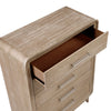 Wily Tall Dresser Chest | 5 Drawers w Nickel Bar Handles | Natural Brown