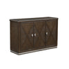 Lecy Sideboard Buffet Console | 56" | 3 Cabinets w Adjustable Shelves | Dark Brown