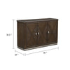 Lecy Sideboard Buffet Console | 56" | 3 Cabinets w Adjustable Shelves | Dark Brown