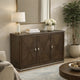 Lecy Sideboard Buffet Console | 56" | 3 Cabinets w Adjustable Shelves | Dark Brown