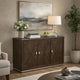 Lecy Sideboard Buffet Console | 56" | 3 Cabinets w Adjustable Shelves | Dark Brown
