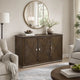 Lecy Sideboard Buffet Console | 56" | 3 Cabinets w Adjustable Shelves | Dark Brown