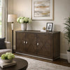 Lecy Sideboard Buffet Console | 56" | 3 Cabinets w Adjustable Shelves | Dark Brown