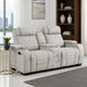 Reny Manual Reclining Loveseat w Center Console | LED Base | Light Gray