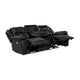 Hem Power Reclining Sofa w Drop Down Cupholders | Black Faux Leather