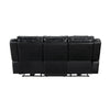 Hem Power Reclining Sofa w Drop Down Cupholders | Black Faux Leather