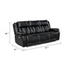 Hem Power Reclining Sofa w Drop Down Cupholders | Black Faux Leather