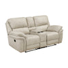 Tony Manual Reclining Loveseat w Center Console | USB Ports | Sand Brown