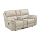 Tony Manual Reclining Loveseat w Center Console | USB Ports | Sand Brown