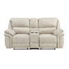 Tony Manual Reclining Loveseat w Center Console | USB Ports | Sand Brown